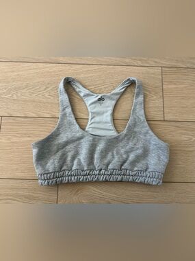 Alo Yoga scoop neck sweatshirt bra heathered gray size medium